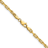 14K Yellow Gold 3.3 mm Polished Chain Necklace alternate angle