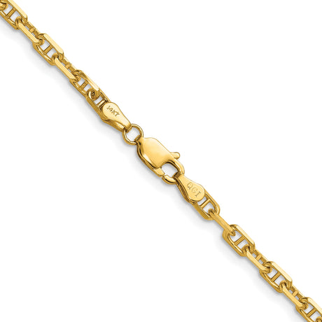 14K Yellow Gold 3.3 mm Polished Chain Necklace alternate angle