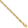 14K Yellow Gold 3.3 mm Polished Chain Bracelet shown for scale