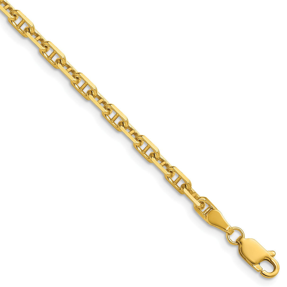 14K Yellow Gold 3.3 mm Polished Chain Necklace detail view