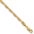 14K Yellow Gold 3.9 mm Polished Chain Bracelet shown for scale