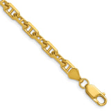 14K Yellow Gold 5.6 mm Polished Chain Bracelet shown for scale