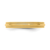 14k Yellow Gold Milgrain, Comfort Fit wedding band ring detail view