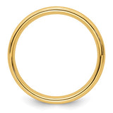 Solid 14K Yellow Gold Milgrain Half-Round Comfort-Fit Wedding Band 4mm Domed Ring