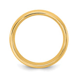 14k Yellow Gold Milgrain, Comfort Fit wedding band ring alternate angle