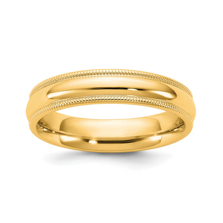 10k Yellow Gold Milgrain, Comfort Fit wedding band ring