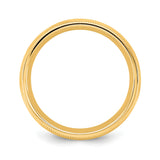 14k Yellow Gold Milgrain, Comfort Fit wedding band ring alternate angle