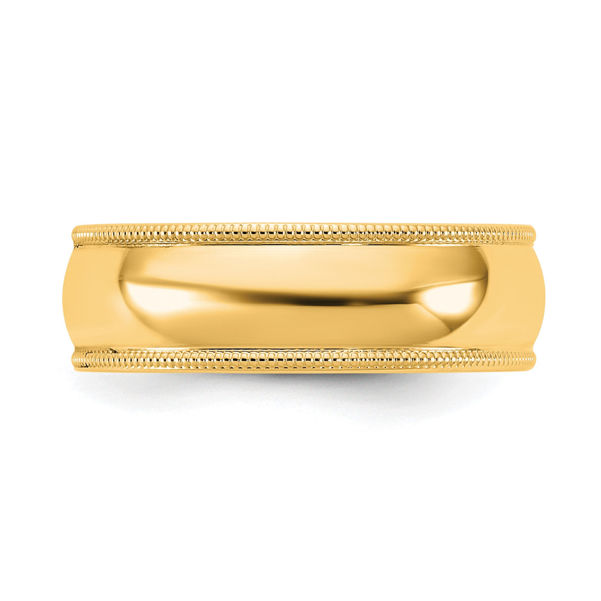 10k Yellow Gold Milgrain, Comfort Fit wedding band ring detail view
