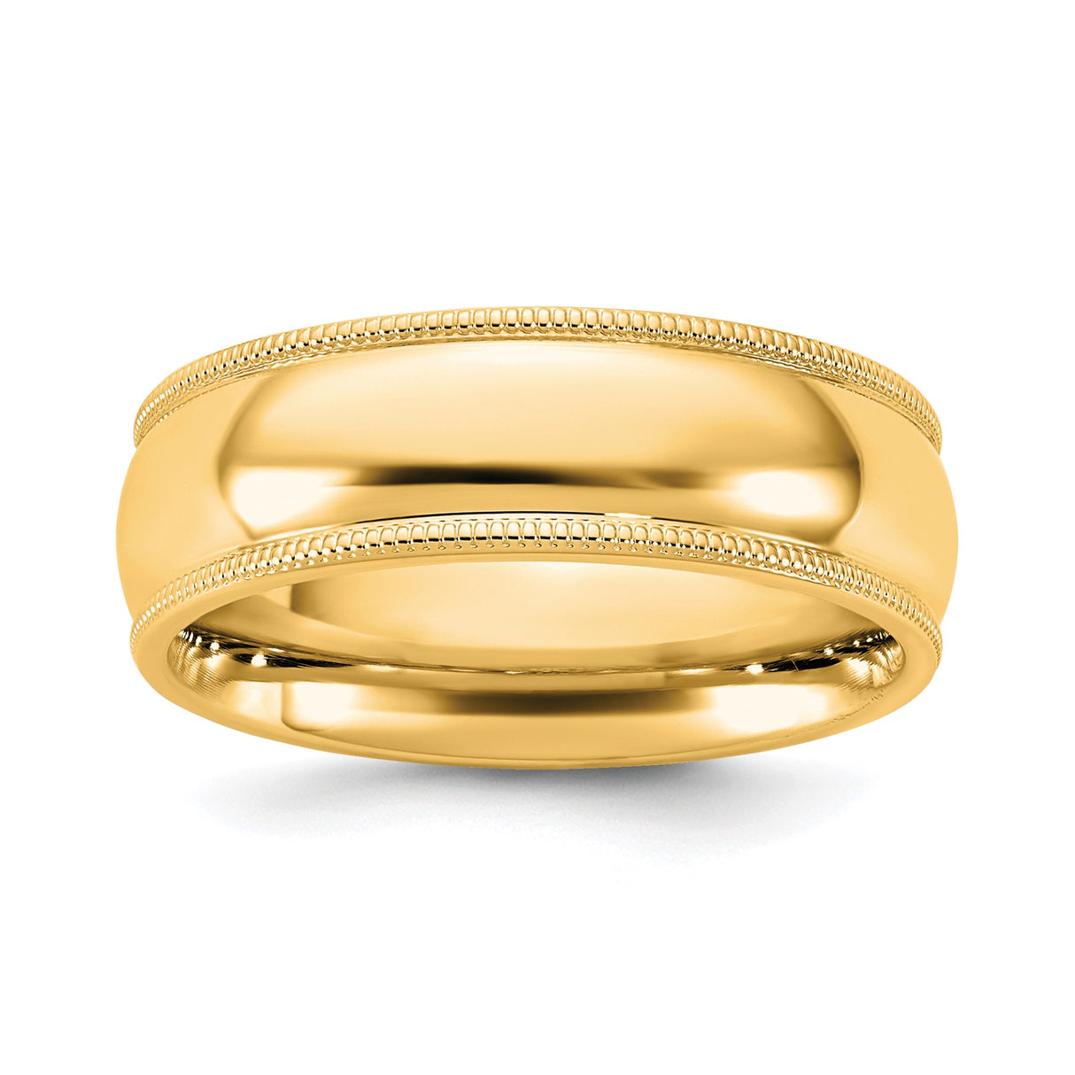 10k Yellow Gold Milgrain, Comfort Fit wedding band ring