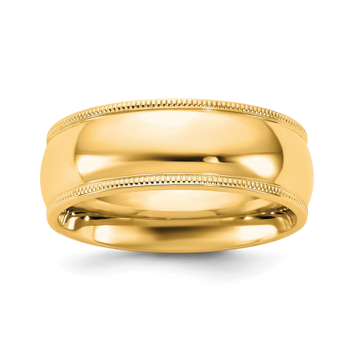 10k Yellow Gold Milgrain, Comfort Fit wedding band ring