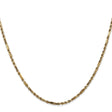 14K Yellow Gold 2.25 mm Rope Chain Necklace, Polished
