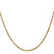 14K Yellow Gold 2.5 mm Rope Chain Necklace, Polished