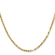 14K Yellow Gold 2.75 mm Rope Chain Necklace, Polished
