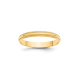 14k Yellow Gold Milgrain, Lightweight wedding band ring