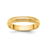 10k Yellow Gold Milgrain, Lightweight wedding band ring