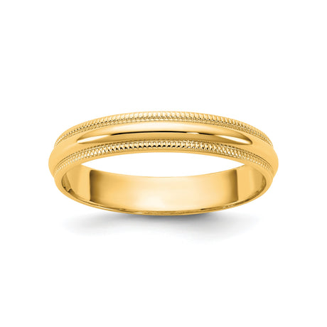10k Yellow Gold Milgrain, Lightweight wedding band ring