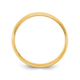 14k Yellow Gold Milgrain, Lightweight wedding band ring alternate angle