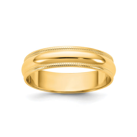 10k Yellow Gold Milgrain, Lightweight wedding band ring