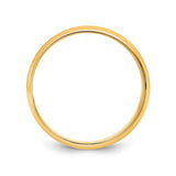 14k Yellow Gold Milgrain, Lightweight wedding band ring alternate angle