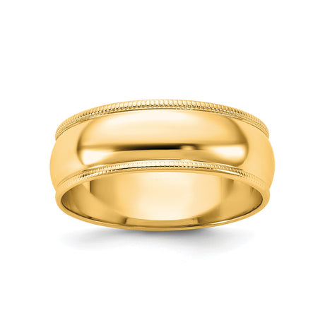 10k Yellow Gold Milgrain, Lightweight wedding band ring