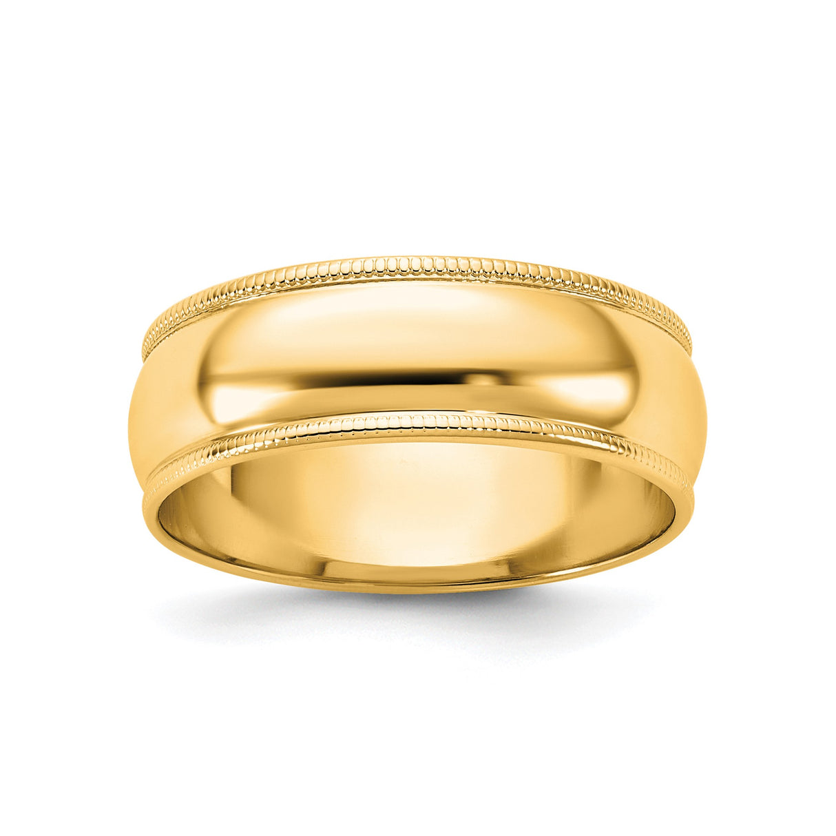 14k Yellow Gold Milgrain, Lightweight wedding band ring