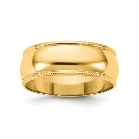 10k Yellow Gold Milgrain, Lightweight wedding band ring