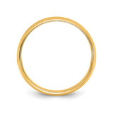 14k Yellow Gold Milgrain, Lightweight wedding band ring alternate angle