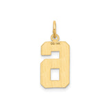 14k Yellow Gold Number 6 Pendant Charm, Textured Block Style, Unisex Jewelry
