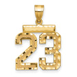 14k Yellow Gold Number 23 Pendant, Bold Sports Jersey Style Charm for Men or Unisex