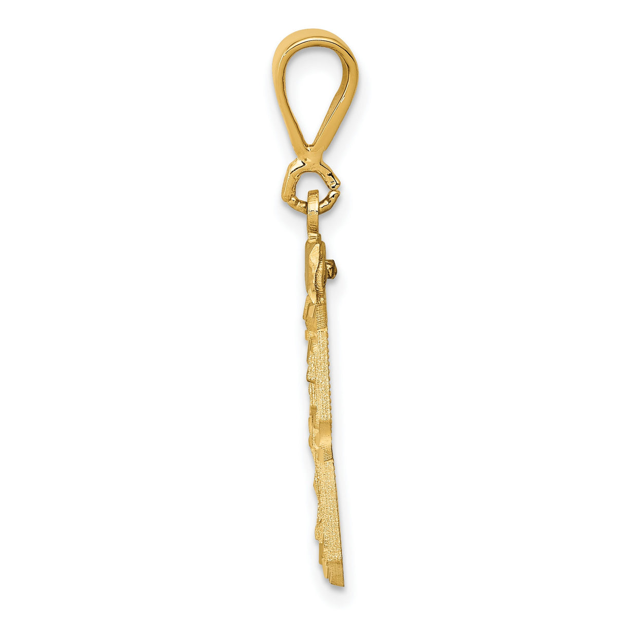 14k Yellow Gold Number 33 Pendant, Bold Textured Sports Charm for Men or Unisex