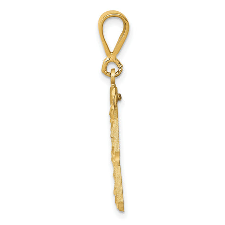 14k Yellow Gold Number 33 Pendant, Bold Textured Sports Charm for Men or Unisex