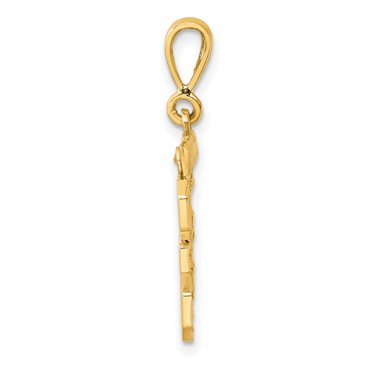 14k Yellow Gold Number 35 Pendant, Bold Textured Sports Charm for Men or Unisex Wear