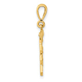 14k Yellow Gold Number 35 Pendant, Bold Textured Sports Charm for Men or Unisex Wear