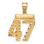 Medium Diamond-cut Number 47 Charm Pendant in Real 14k Yellow Gold