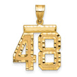 Medium Diamond-cut Number 48 Charm Pendant in Real 14k Yellow Gold