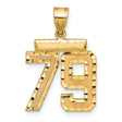 Medium Diamond-cut Number 79 Charm Pendant in Real 14k Yellow Gold
