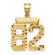 Medium Diamond-cut Number 82 Charm Pendant in Real 14k Yellow Gold