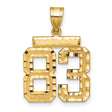 Medium Diamond-cut Number 83 Charm Pendant in Real 14k Yellow Gold