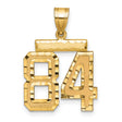 Medium Diamond-cut Number 84 Charm Pendant in Real 14k Yellow Gold