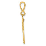 Medium Diamond-cut Number 85 Charm Pendant in Real 14k Yellow Gold
