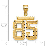Medium Diamond-cut Number 85 Charm Pendant in Real 14k Yellow Gold