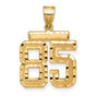 Medium Diamond-cut Number 85 Charm Pendant in Real 14k Yellow Gold