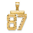 Medium Diamond-cut Number 87 Charm Pendant in Real 14k Yellow Gold