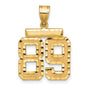 Medium Diamond-cut Number 89 Charm Pendant in Real 14k Yellow Gold