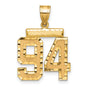 Medium Diamond-cut Number 94 Charm Pendant in Real 14k Yellow Gold