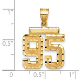 Medium Diamond-cut Number 95 Charm Pendant in Real 14k Yellow Gold