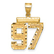 Medium Diamond-cut Number 97 Charm Pendant in Real 14k Yellow Gold
