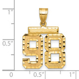 Medium Diamond-cut Number 98 Charm Pendant in Real 14k Yellow Gold