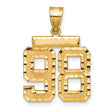 Medium Diamond-cut Number 98 Charm Pendant in Real 14k Yellow Gold