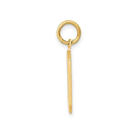14k Yellow Gold Number 0 Pendant Charm, High-Polish Finish, Minimalist Unisex Jewelry